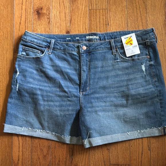 Sonoma Pants - (R) Sonoma Blue Distressed Jean Shorts Relaxed Fit